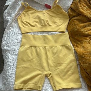yellow workout set